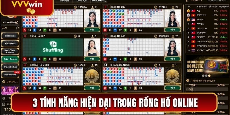3 tính năng hiện đại trong Rồng Hổ Online