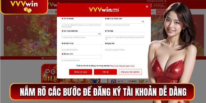 Cách Đăng Ký VVVwin Chi Tiết Và Nhanh Chóng Nhất 2025 2 Nắm rõ các bước để đăng ký tài khoản dễ dàng