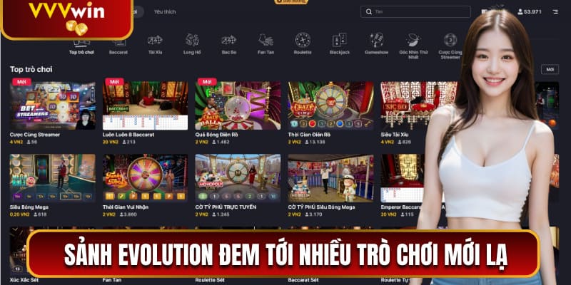 Evolution Gaming – Sảnh Live Casino Độc Đáo Tại VVVwin 2 Sảnh Evolution có nhiều trò chơi mới lạ