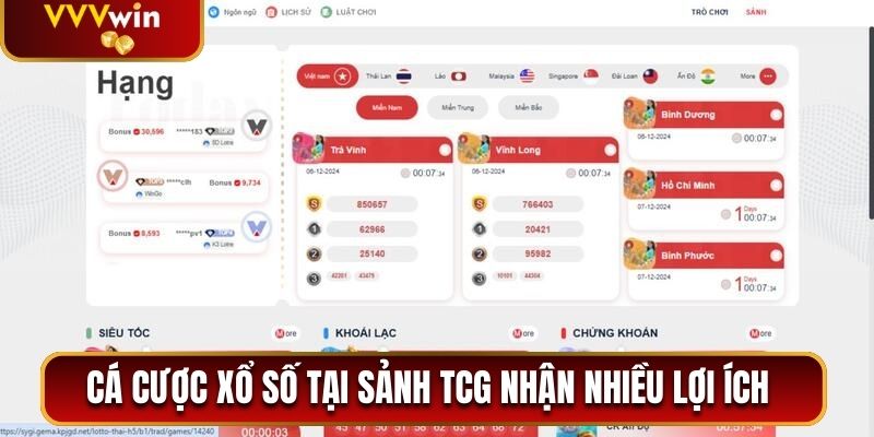 Tcg Lobby - Nhà Phát Hành Xổ Số Uy Tín Bậc Nhất VVVwin 2 Tham gia cá cược xổ số tại sảnh TCG nhận nhiều lợi ích