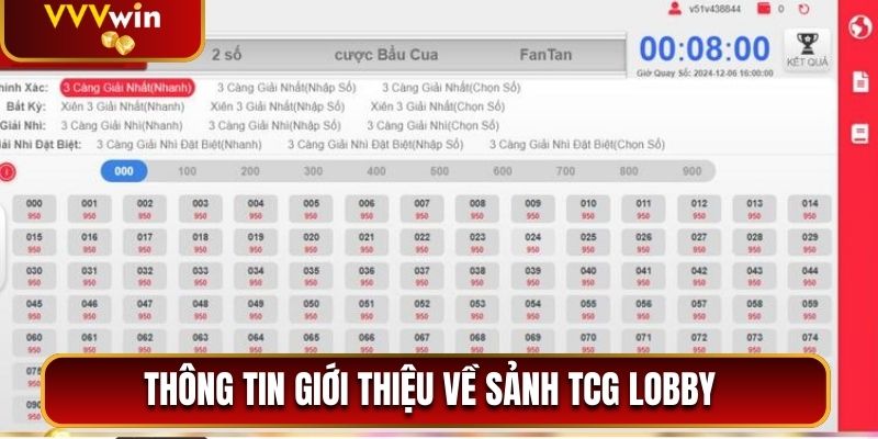Tcg Lobby - Nhà Phát Hành Xổ Số Uy Tín Bậc Nhất VVVwin 1 Thông tin giới thiệu về sảnh TCG Lobby